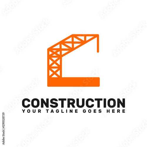 construction letter C logo template, Crane icon. real estate company symbol .