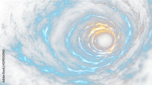 a black hole in the center of a blue spiral