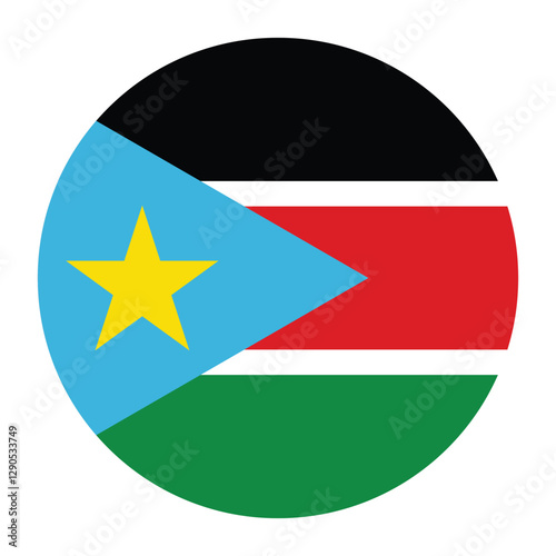 Free Download South Sudan flag circle icon vector illustration - GFXLoad