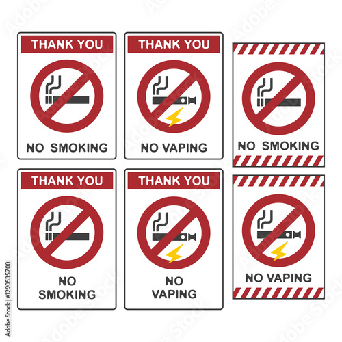 NO SMOKING, NO VAPING, flat logo