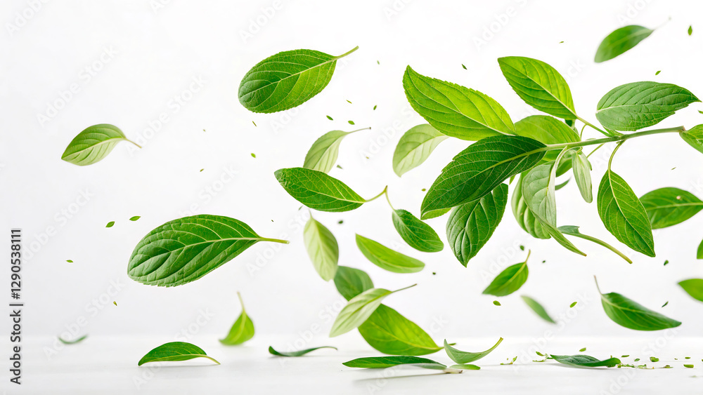 Naklejka premium fresh green leaves