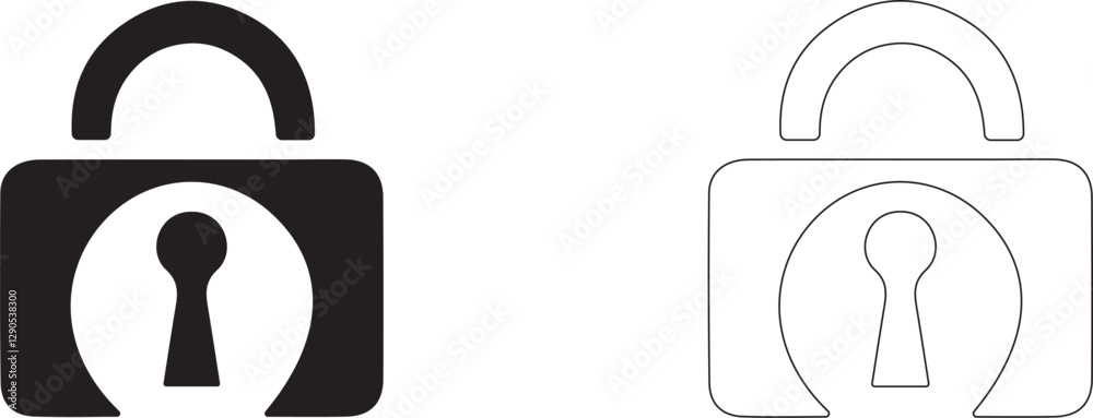 Padlock with keyhole. Security vector icon. Padlock with keyhole. Security vector icon.