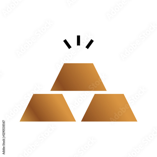 gold bar icon vector or simple gold bar icon isolated on transparent background.