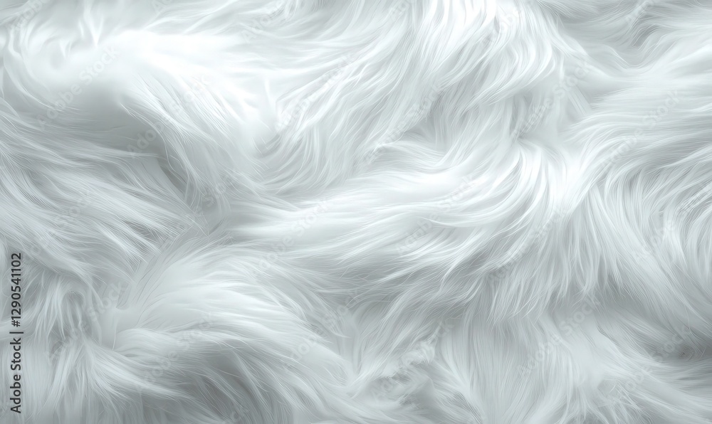 Obraz premium Soft White Fur Texture with Subtle Wave Patterns