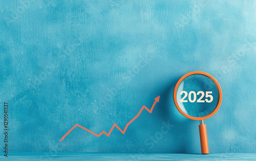2025 Business Growth Trend: Magnifying Glass Focus on Financial Uptrend