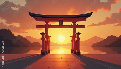  Striking Red Gates Symbolizing Tradition and Elegance in an Architectural Setting  

