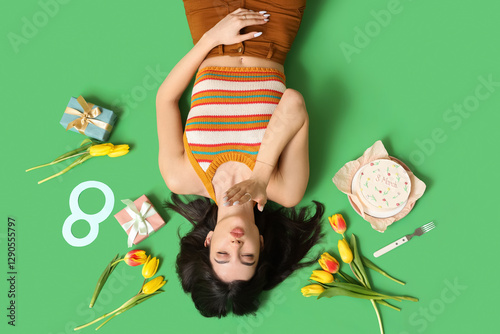 Pretty young woman with swe...
