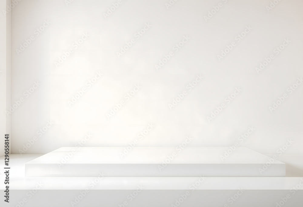 Obraz premium Minimalist White Product Display Podium