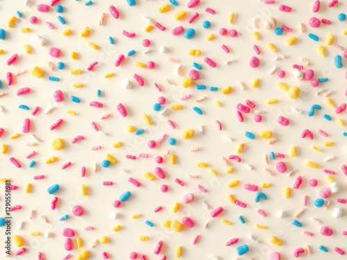 Colorful Sprinkles on White Background