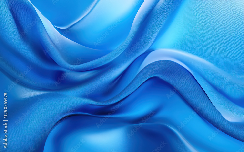 Obraz premium Abstract Blue Wave Flowing Fabric Texture