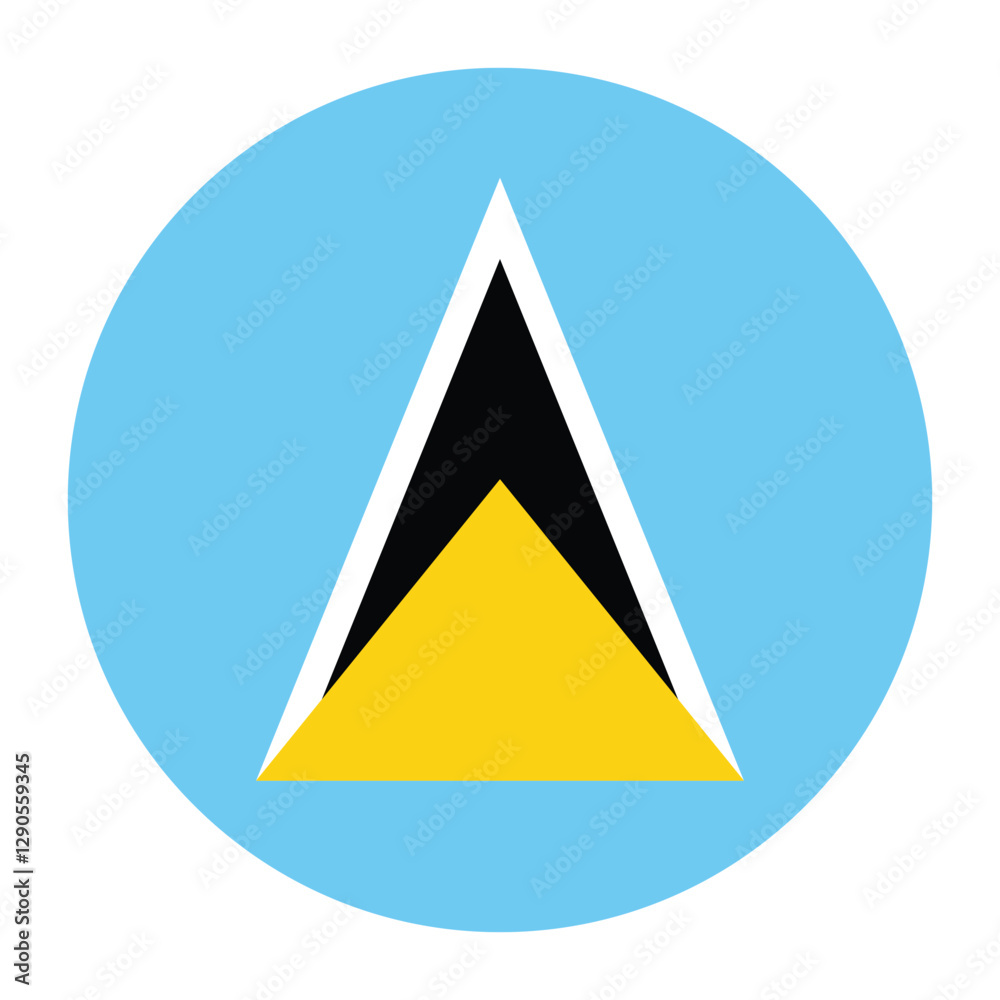 Saint Lucia flag circle icon vector illustration Saint Lucia flag circle icon vector illustration