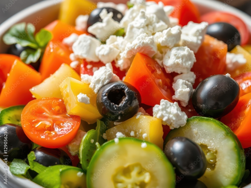 Greek Salad with Feta Cheese and Olives Greek Salad with Feta Cheese and Olives
