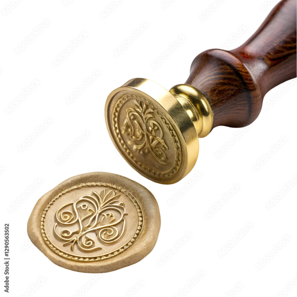 Gold wax seal isolated on transparent background Gold wax seal isolated on transparent background