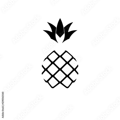 Minimalist Pineapple Illustration: Black and White Graphic Design