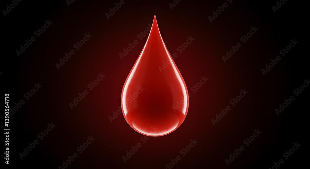 A Single Drop of Blood Red Liquid Isolated on Dark Background Abstract Digital Art A Single Drop of Blood Red Liquid Isolated on Dark Background Abstract Digital Art