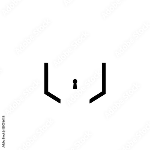 Simplified abstract representation of a torso and the keyhole.