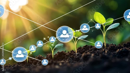 Growing Plants in Nature Social Network Community Supporting Growth and Connection