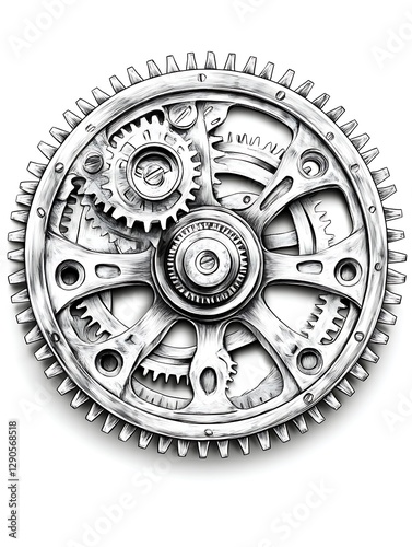 Detailed Mechanical Gear System