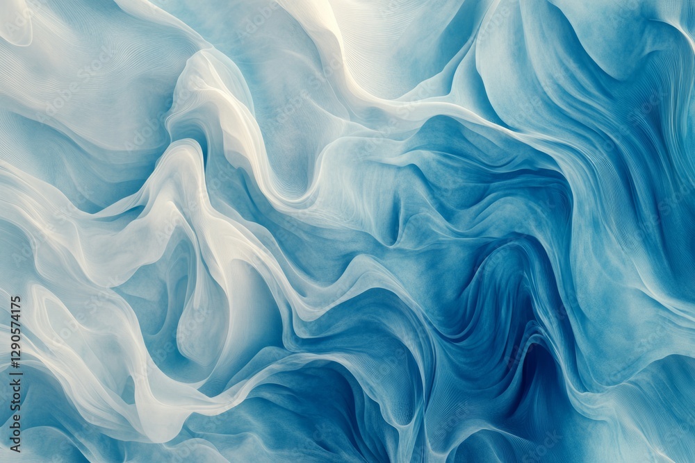 Fototapeta premium Abstract background - soft blue gradient waves