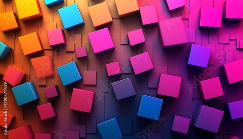 Colorful Cubed Abstract Background