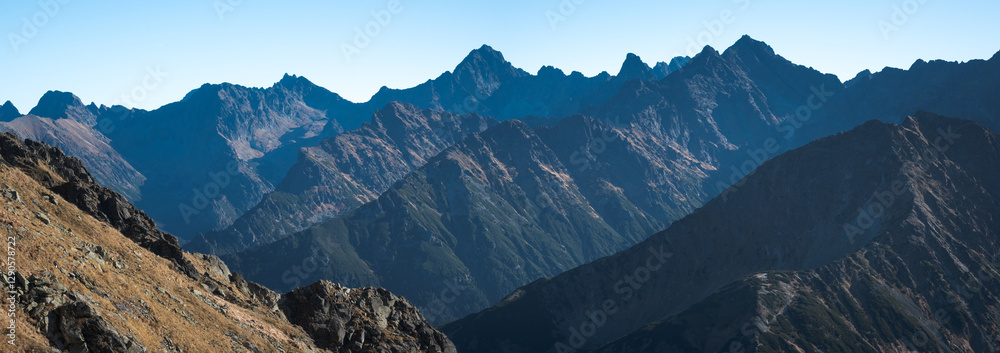 Landscape of high mountains, Tatra Mountains.