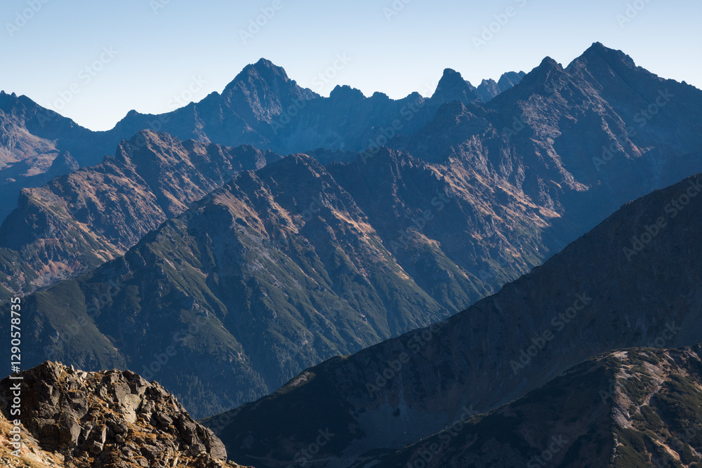 Landscape of high mountains, Tatra Mountains.