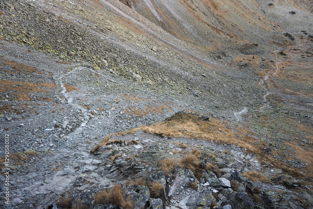 Landscape of high mountains, Tatra Mountains.
