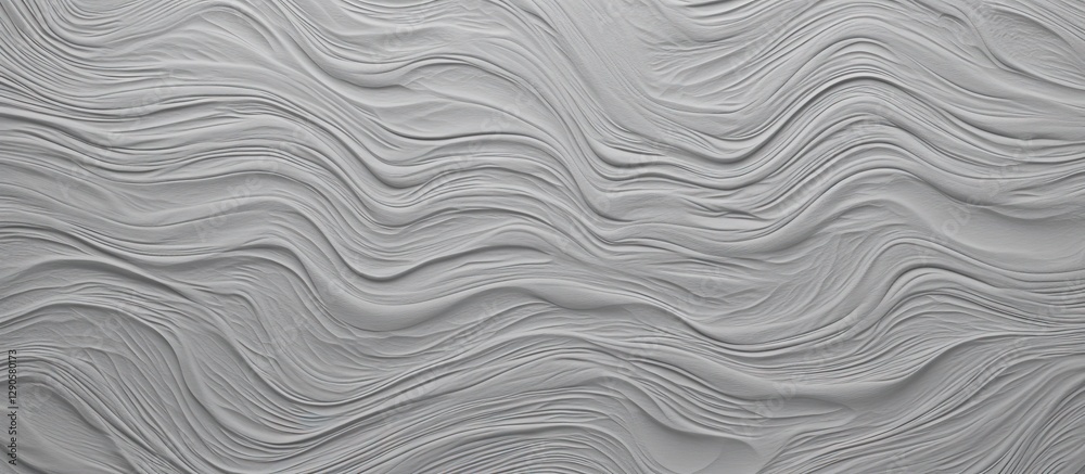 Fototapeta premium Gray embossed texture background featuring soft flowing waves creating depth with subtle shadows and highlights across the surface for a modern aesthetic.