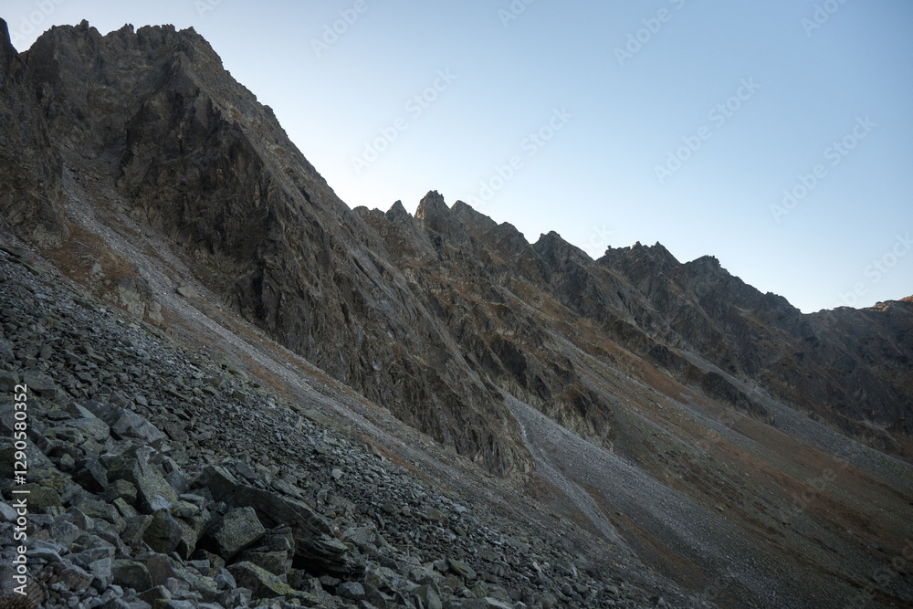 Landscape of high mountains, Tatra Mountains.