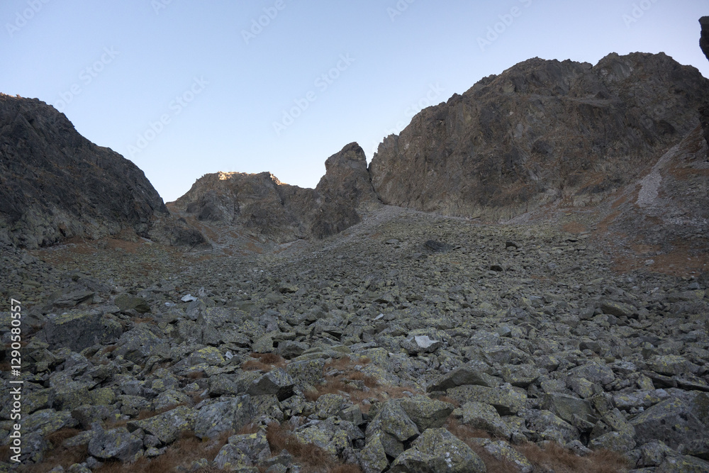 Landscape of high mountains, Tatra Mountains.