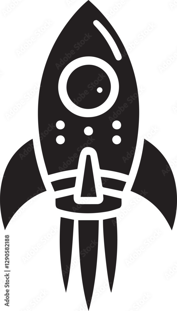 rocket silhouette vector icon logo illustration rocket silhouette vector icon logo illustration