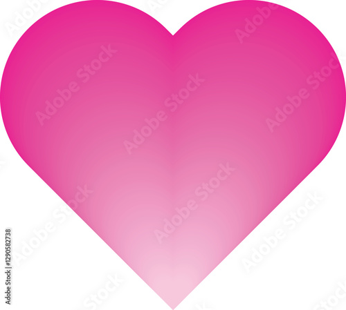 Vector a beautifully rendered pink heart against a clean, white backdrop. Illustration.