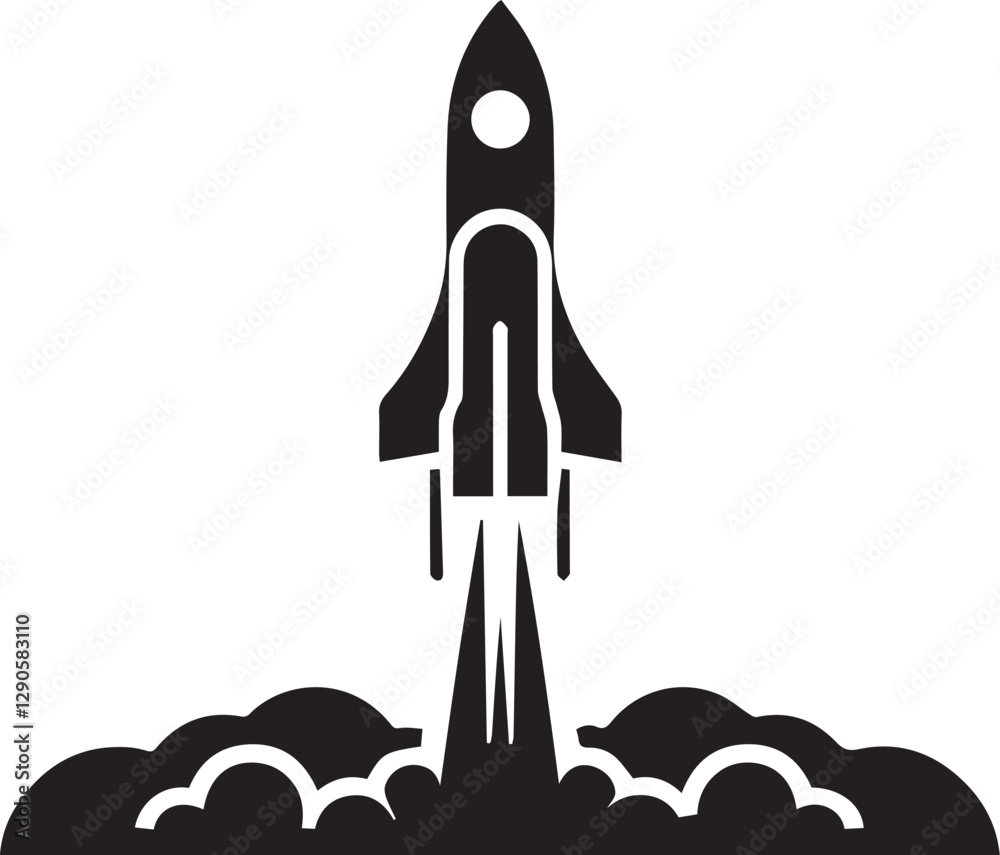 rocket silhouette vector icon logo illustration rocket silhouette vector icon logo illustration