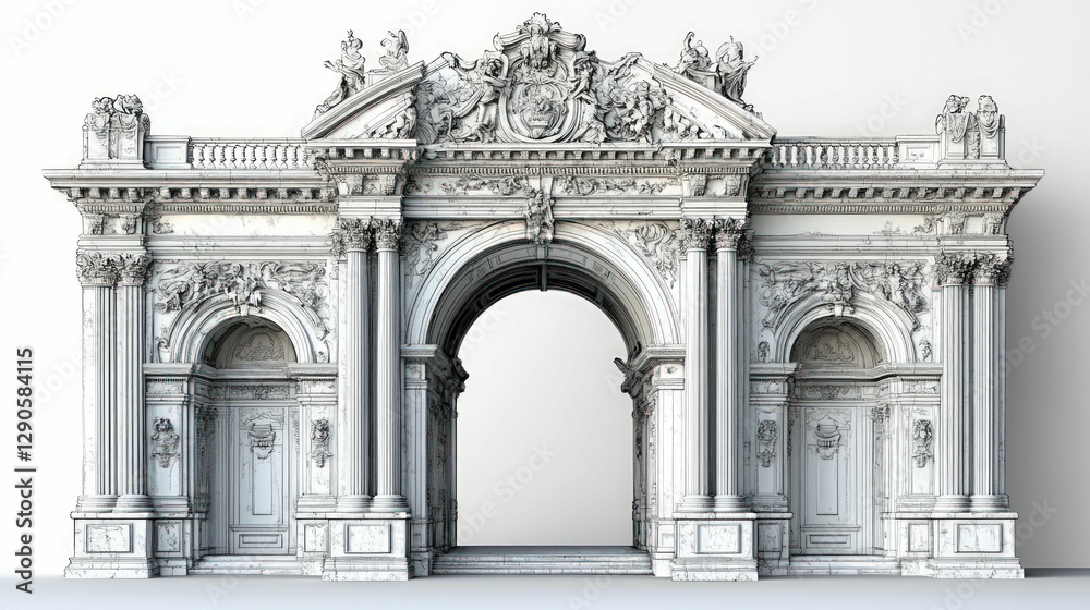 Fototapeta premium Grand ornate archway, classical design, architectural marvel.