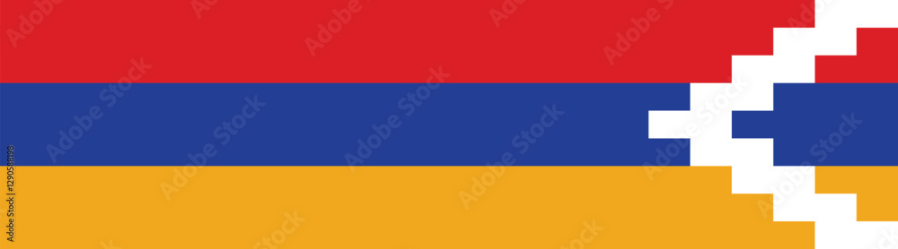 Artsakh flag long banner digital vector illustration Artsakh flag long banner digital vector illustration