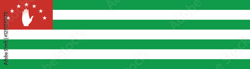 Flag of Abkhazia. Abkhazia long banner flag digital vector illustration