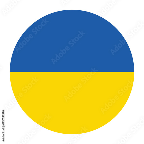 Ukraine circle flag logo icon digital vector illustration