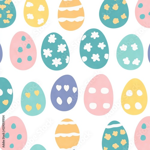 Pastel colored Easter eggs in a repeating pattern