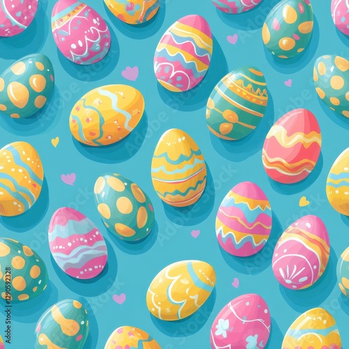 Easter seamless colorful design collection pattern illustration