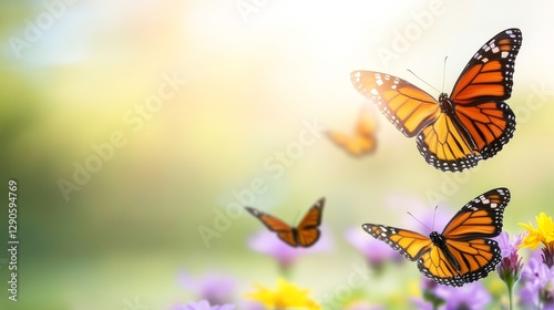 Monarch Butterflies in Flig...