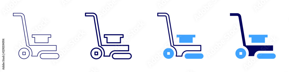 Cleaning a refrigerator icon in 4 different styles. Thin Line, Line, Bold Line, Duotone. Duotone style. Editable stroke Cleaning a refrigerator icon in 4 different styles. Thin Line, Line, Bold Line, Duotone. Duotone style. Editable stroke