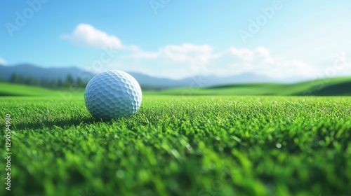 Golf Ball on Green Close-up...