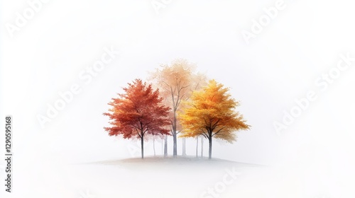 Autumnal Watercolor Treesca...