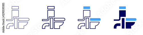 Cleaning bathroom grout icon in 4 different styles. Thin Line, Line, Bold Line, Duotone. Duotone style. Editable stroke