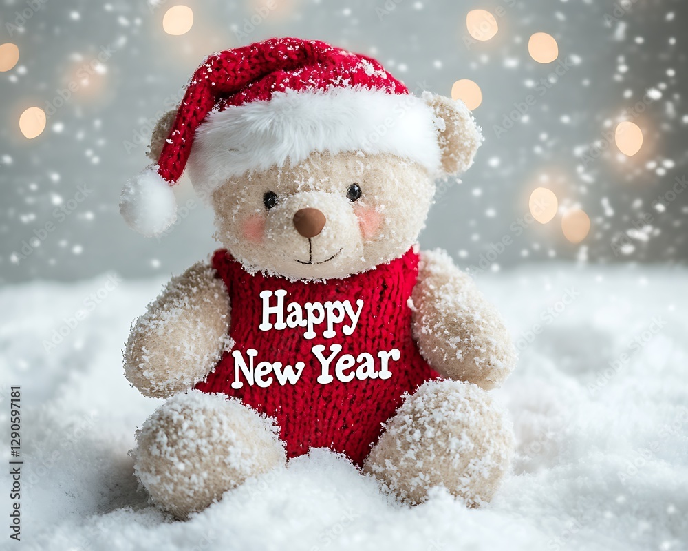 Teddy Bear Happy New Year Snow Teddy Bear Happy New Year Snow