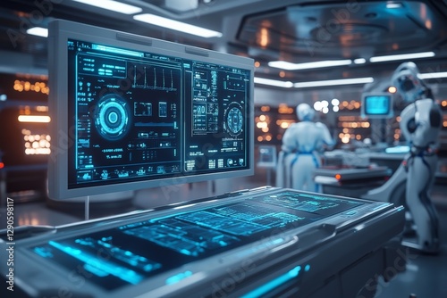 Wallpaper Mural Advanced technology in a futuristic medical laboratory with robotic assistance and high-tech displays Torontodigital.ca