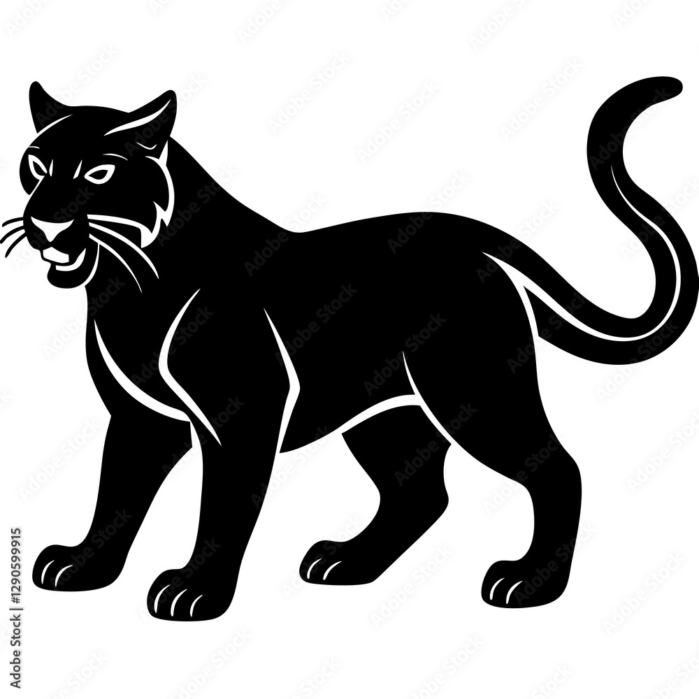 Obraz premium Wildcat Silhouette Vector Icon High-Quality Design on White Background.