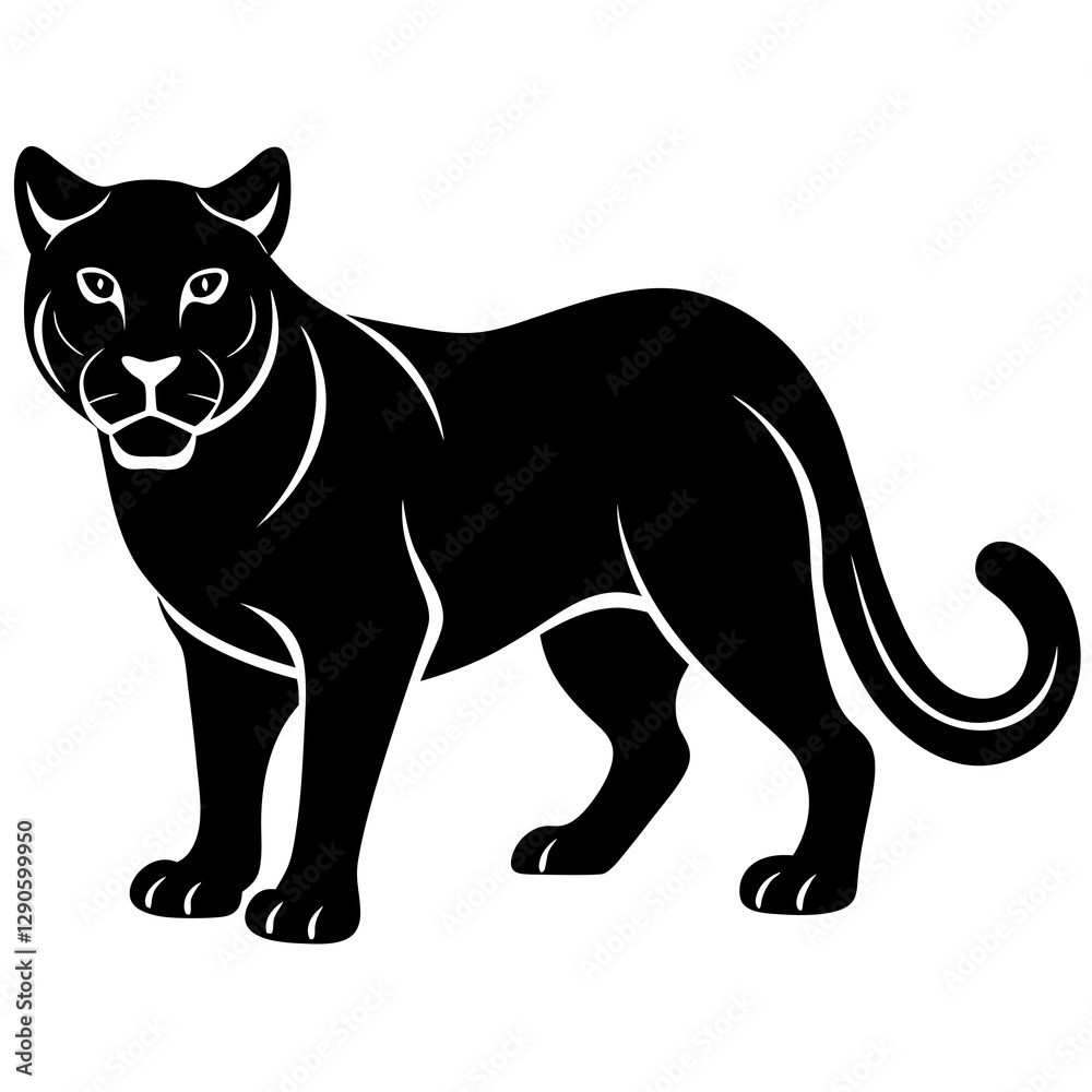 Wildcat Silhouette Vector Icon High-Quality Design on White Background.