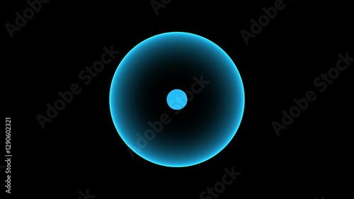 A blue pulsing dot is surrounded by a glowing circle on a black background. This looped animation is isolated and has an alpha channel.