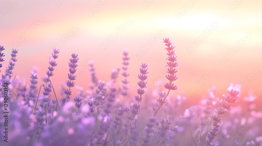 A serene lavender field bathed in soft pastel hues at sunset, evoking calm and tranquility in nature's embrace. A serene lavender field bathed in soft pastel hues at sunset, evoking calm and tranquility in nature's embrace.